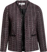 KASPER Collarless Tweed Jacket