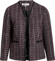 KASPER Collarless Tweed Jacket