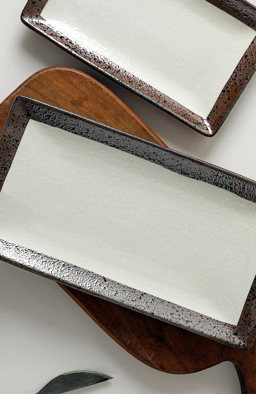 Stone Lain Lucy Porcelain 3-piece Serving Plate Set In Gray
