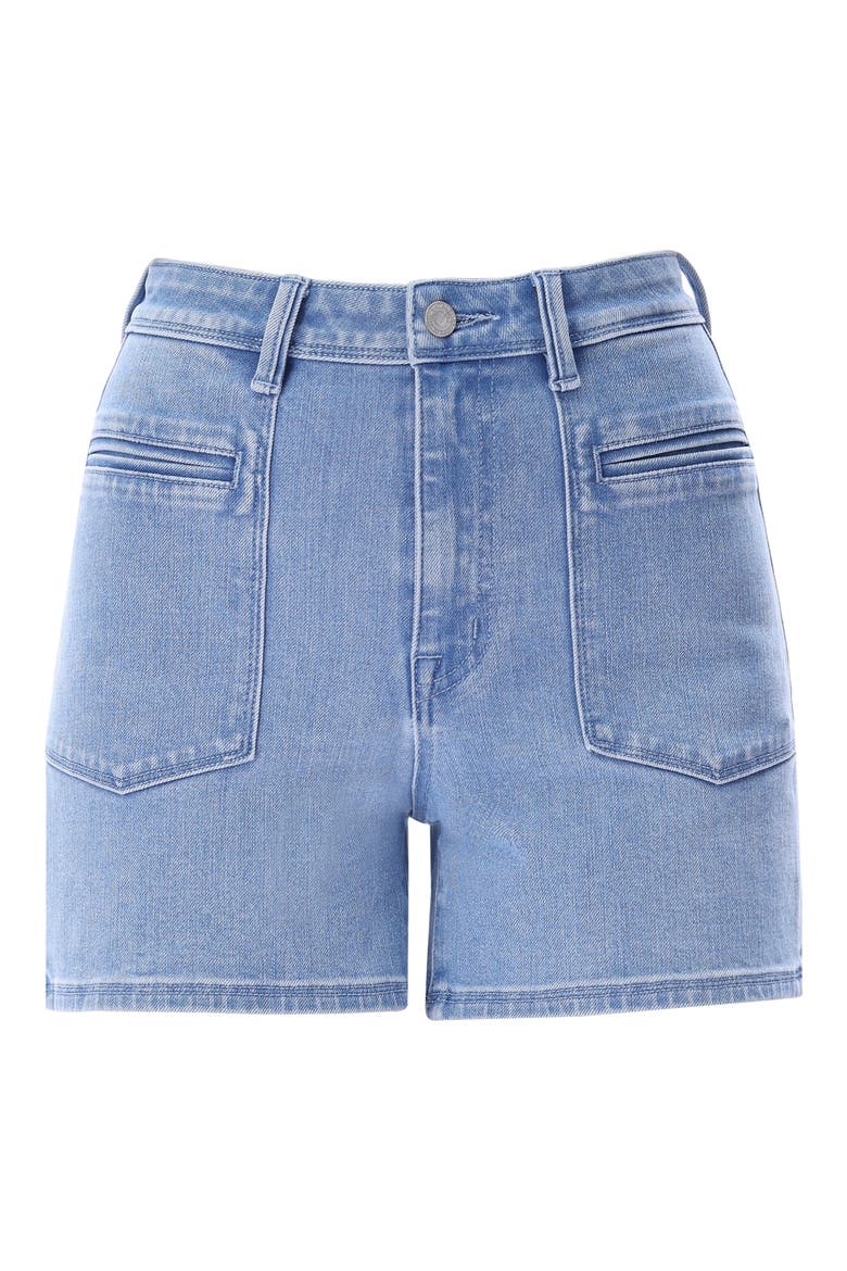 Elowen Welt Pocket High Waist Denim Shorts, Alternate, color, LIGHT BLUE
