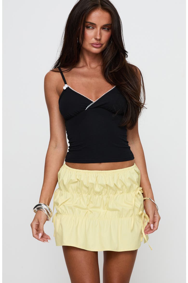 Kiwie Smocked Cotton Miniskirt, Alternate, color, BUTTER YELLOW