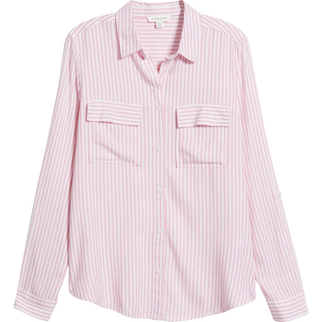 BEACHLUNCHLOUNGE BEACHLUNCHLOUNGE FARRAH STRIPE BUTTON-UP SHIRT