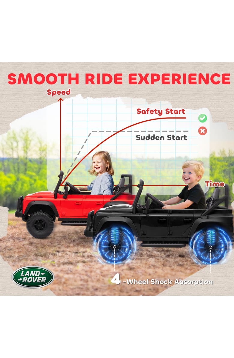 Qaba Land Rover Licensed Kids Electric Truck, Battery, Remote, Dual Motors, Suspension, Alternate, color, Black