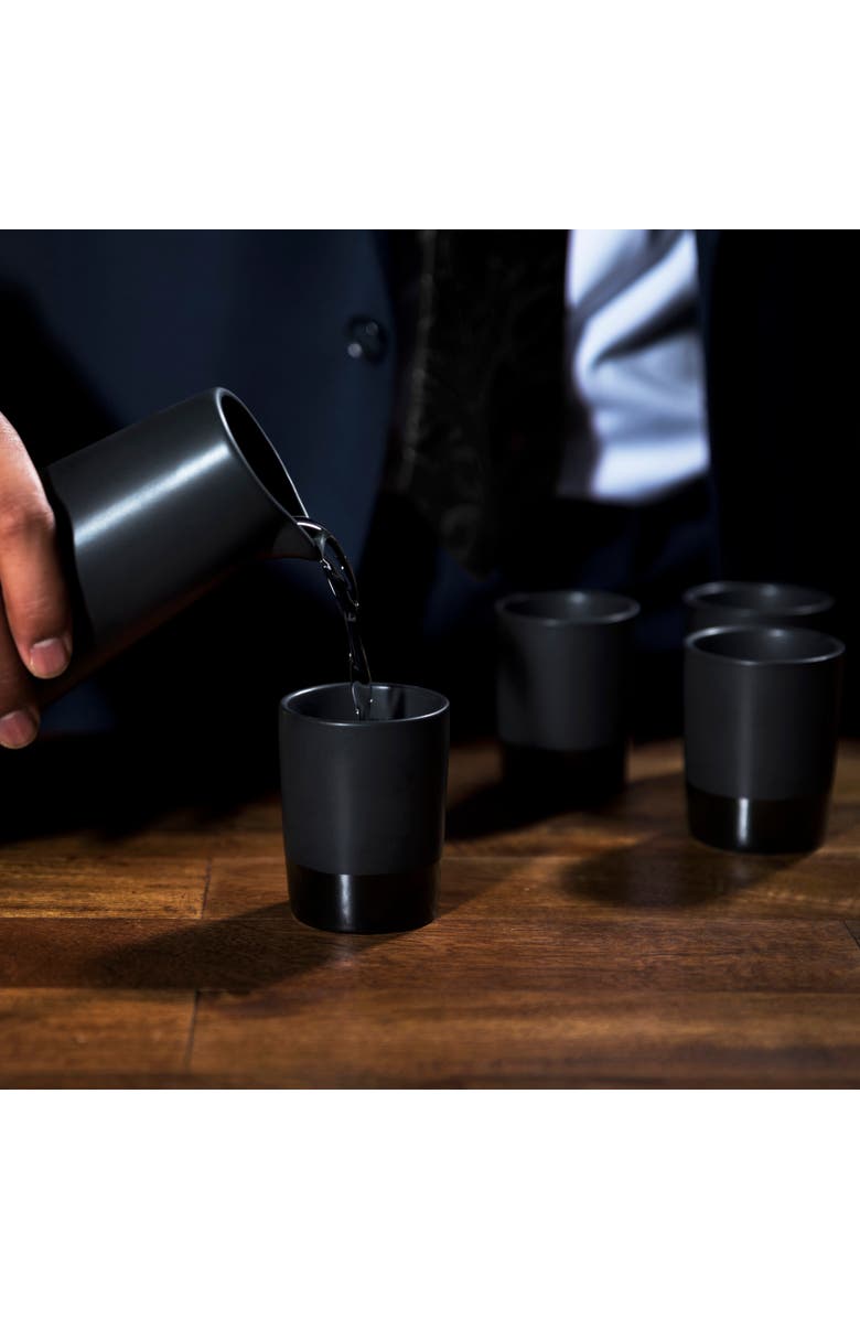 Viski 5-Piece Stoneware Sake Set, Alternate, color, Black