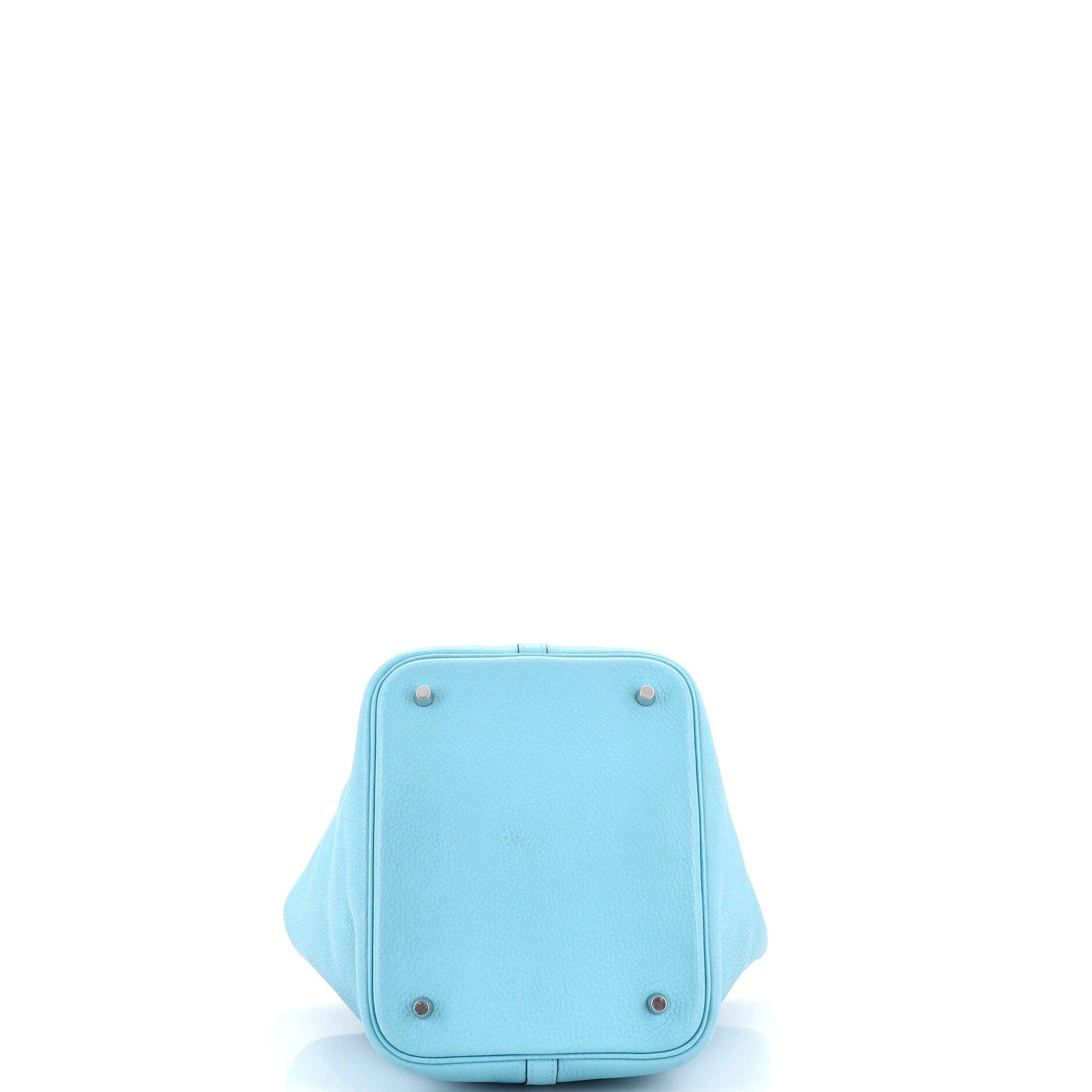 Pre-Owned Hermes Picotin Lock Bag Clemence MM, Alternate, color, Bleu Atoll