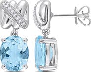 Julianna B. Gemstone & Diamond Oval Drop Earrings 14k