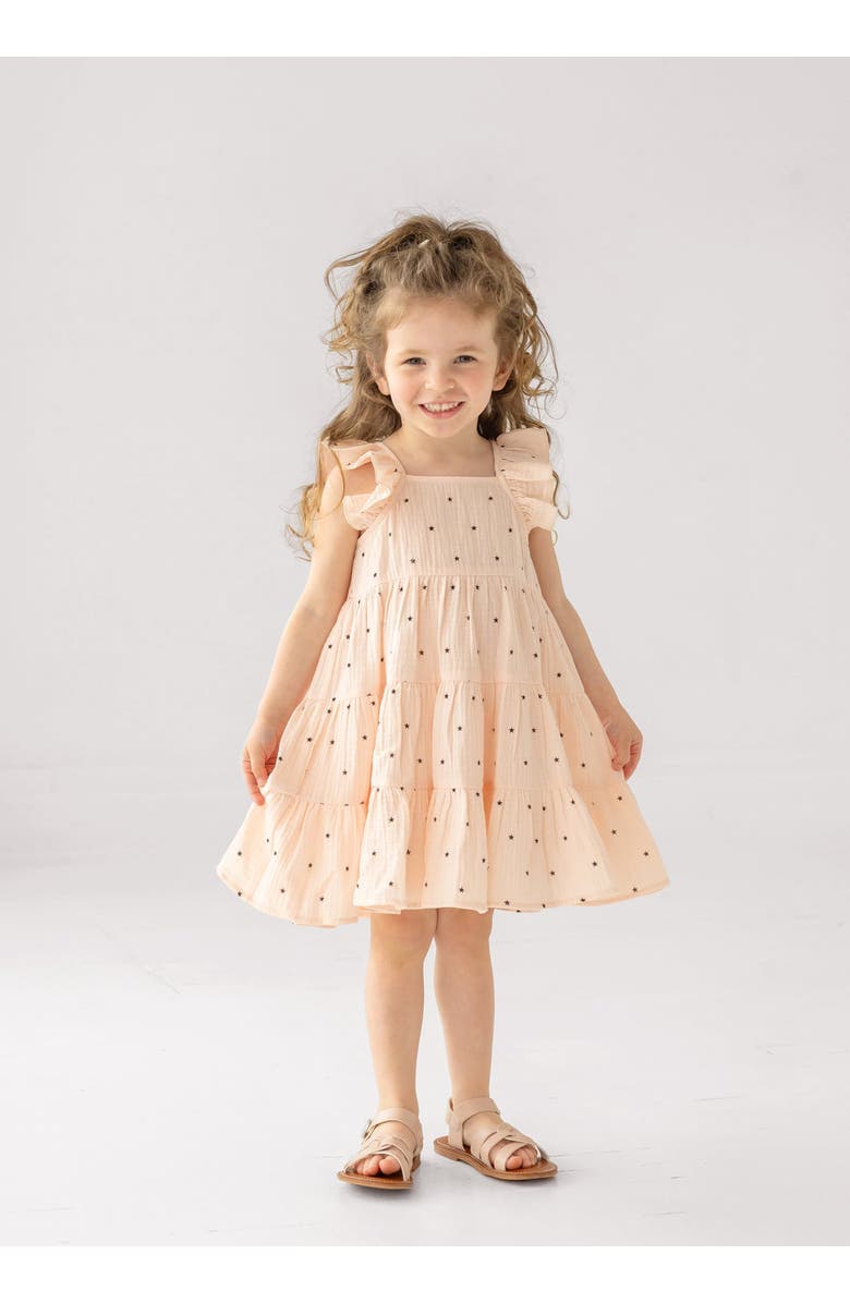 Mabel + Honey Stargirl Ruffled Sleeve Dress, Alternate, color, Pink