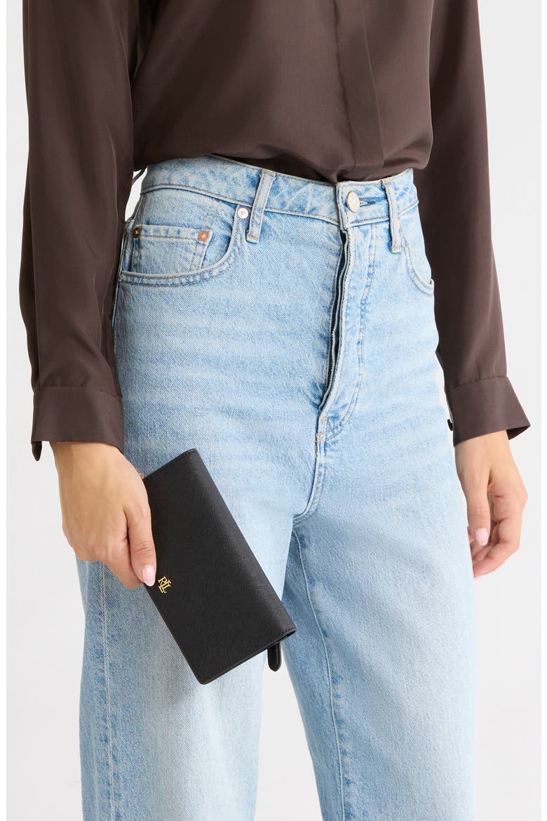 Slim Crosshatch Leather Bifold Wallet, Alternate, color, BLACK