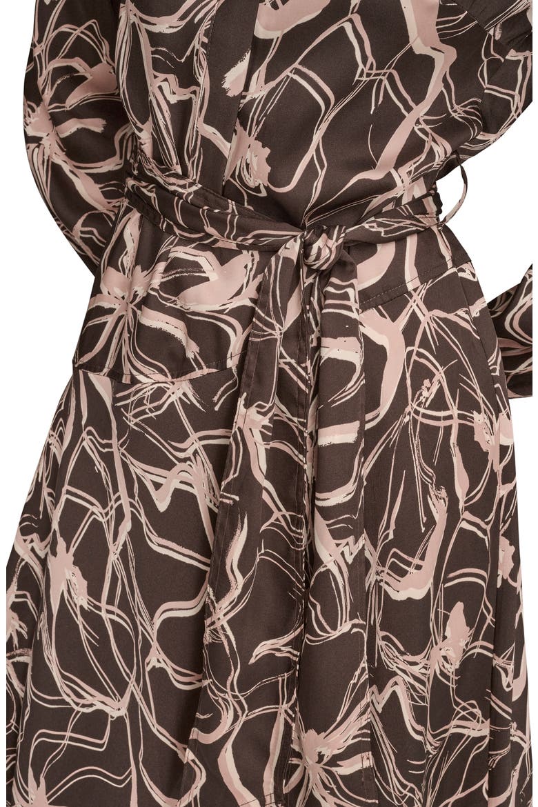 Long Sleeve Belted Shirtdress, Alternate, color, CHOCOLATE PLUM