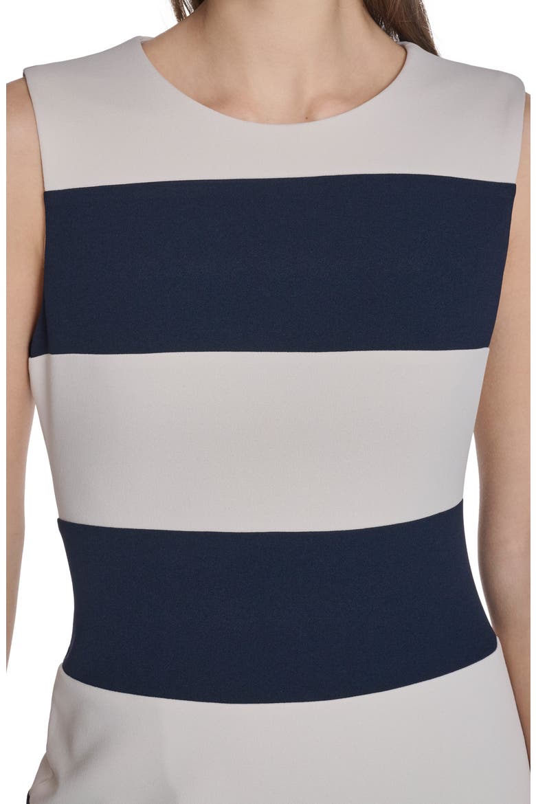 Stripe Sleeveless Sheath Dress, Alternate, color, INDIGO/ STONEY BEIGE