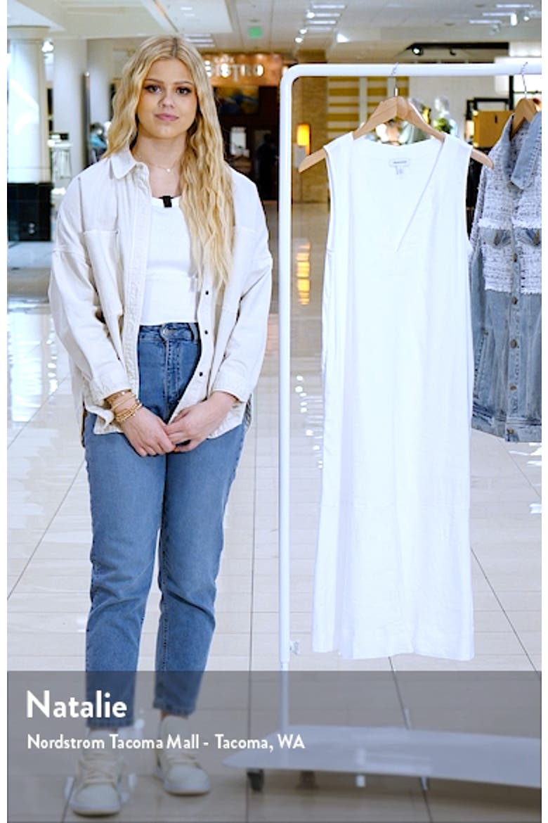 Sleeveless V-Neck Linen Blend Midi Dress video