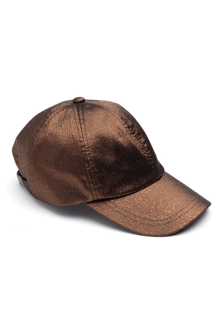 Satin Baseball Cap, Main, color, CHOCOLATE