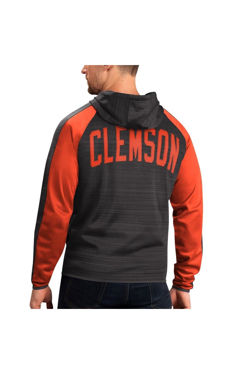 G-III SPORTS BY CARL BANKS Men's G-III Sports by Carl Banks Black Clemson Tigers Neutral Zone Raglan Full-Zip Track Jacket Hoodie, Alternate, color, Black