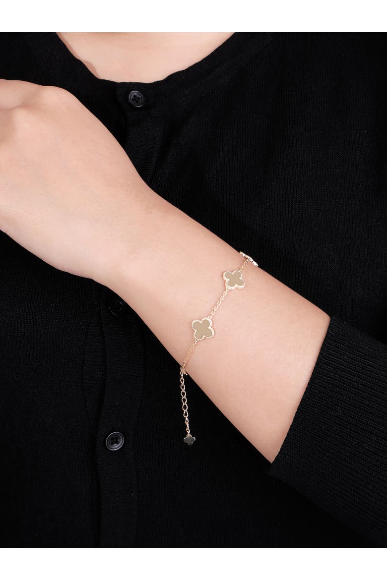 Clover Chain Bracelet in 14K Gold, 11mm, Alternate, color, Yellow Gold