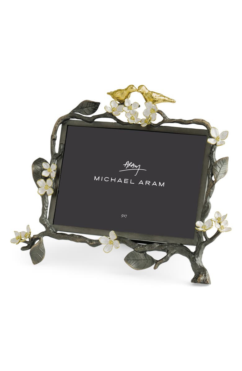 Michael Aram Lovebirds 5 x 7-Inch Picture Frame, Alternate, color, Silver/ Gold