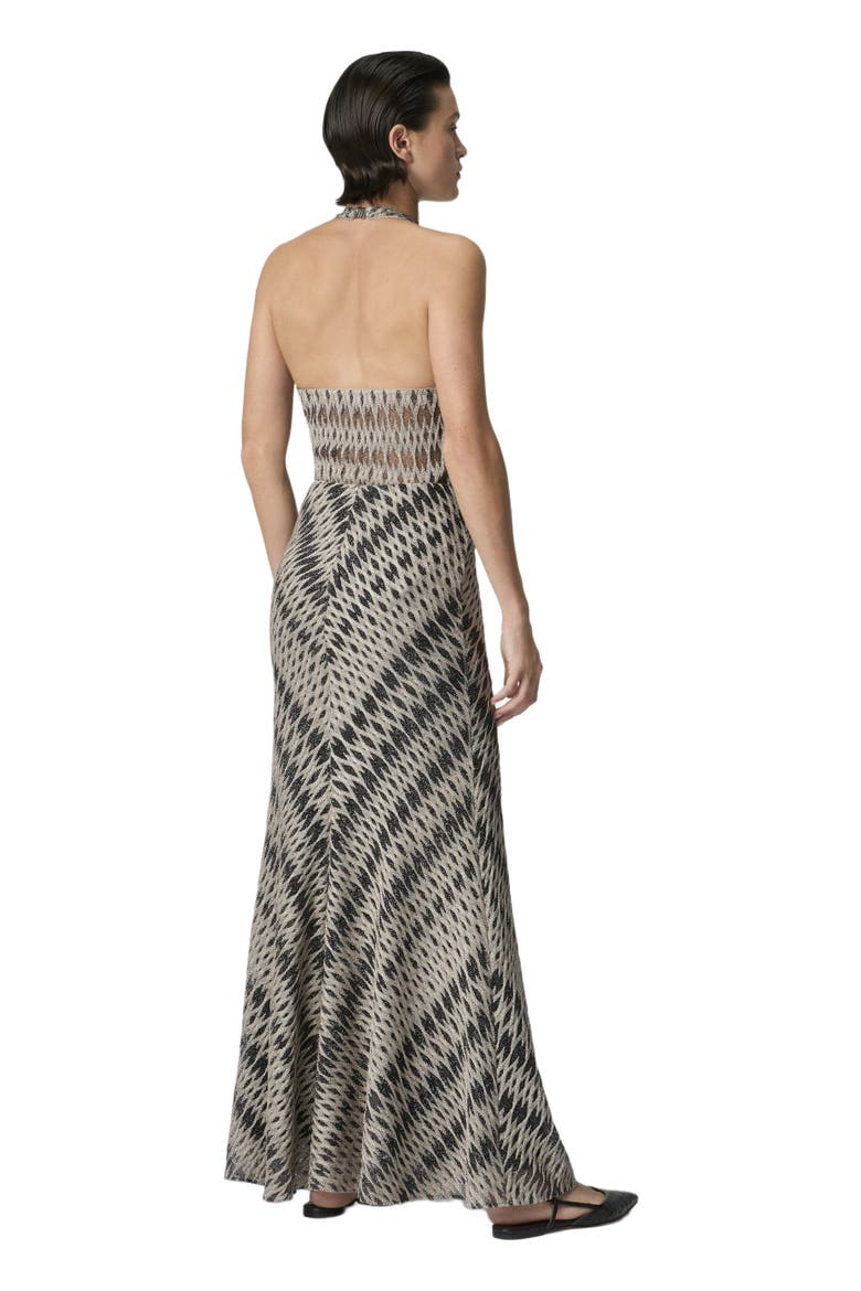 Long Skirt In Viscose Blend With 3d Diamond Pattern, Alternate, color, Beige
