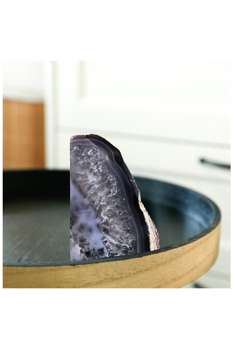 Medium Agate Bookend, Alternate, color, GREY