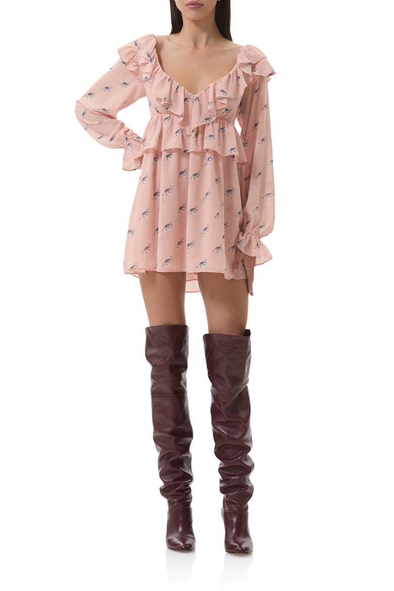 Arland Long Sleeve Minidress, Main, color, KITTEN DOT