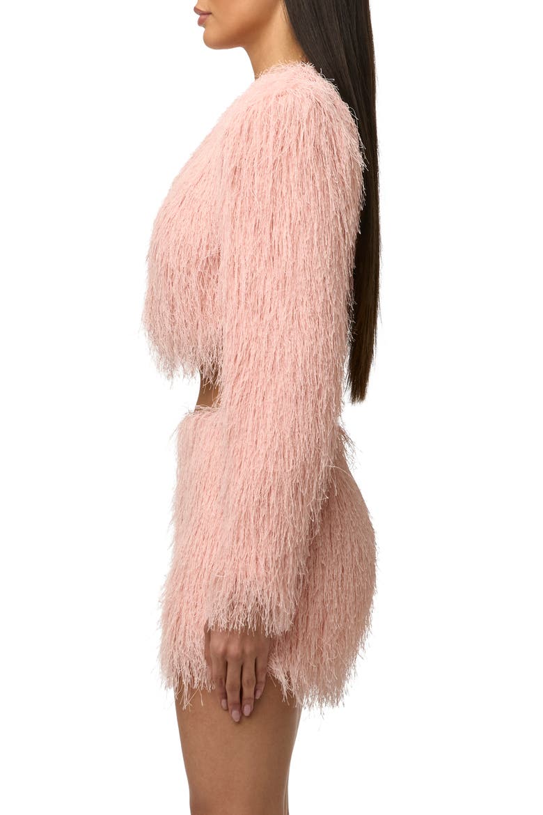 Fringe Crop Jacket, Alternate, color, PEACH