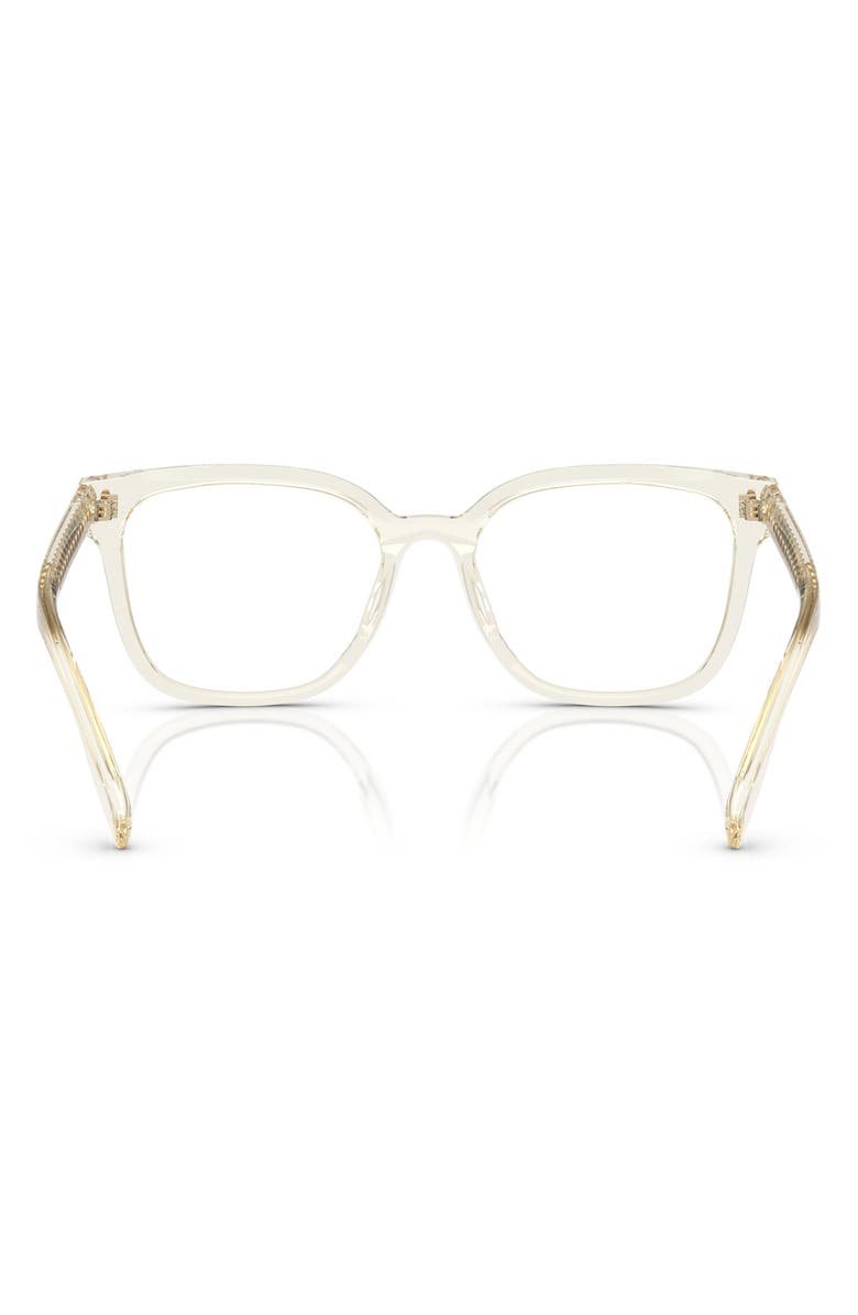 Tory Burch 53mm Square Optical Glasses, Alternate, color, Transparent Pinot