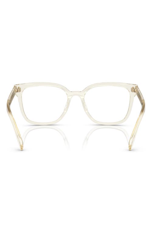 Tory Burch 53mm Square Optical Glasses In Transparent Pinot