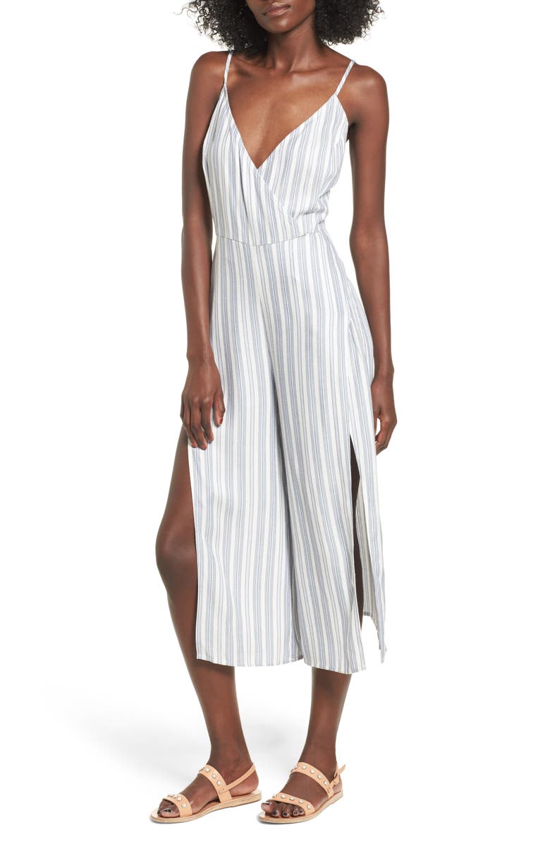 Love, Fire Stripe Surplice Jumpsuit, Main, color, 