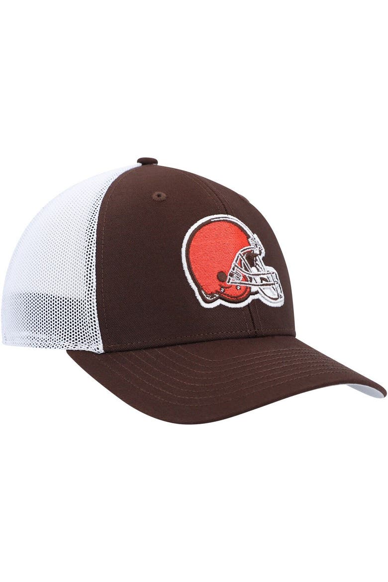 Men's '47 Brown/White Cleveland Browns Trophy Trucker Flex Hat, Alternate, color, Brown