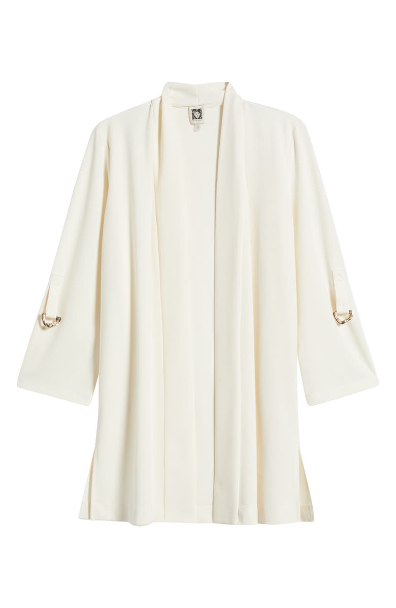 Anne Klein Cool Crepe Open Front Jacket, Alternate, color, White Dove