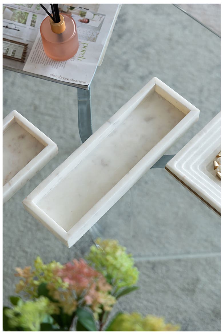 Long Marble Tray, Alternate, color, WHITE