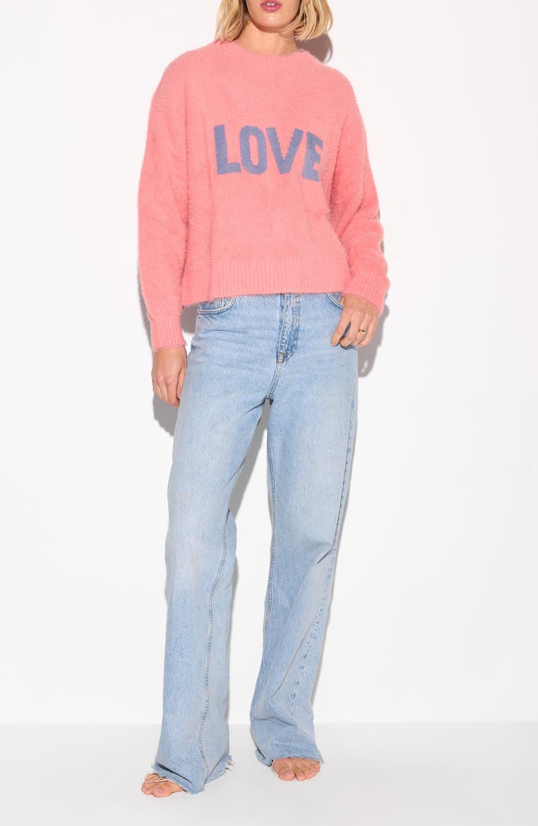 Spiritual Gangster Love Keats Intarsia Sweater, Alternate, color, Crimson Rose