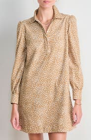 vineyard vines Long Sleeve Cotton Corduroy Popover Dress