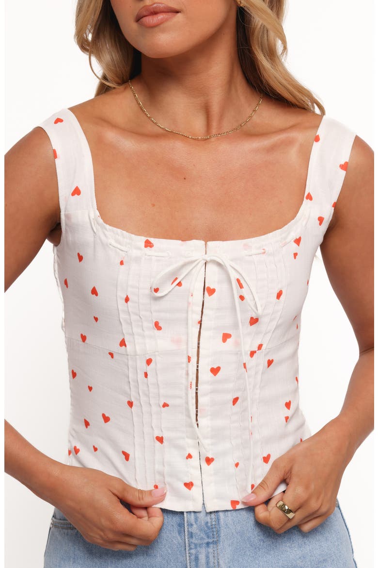 Alice Heart Print Corset Top, Alternate, color, DITSY HEART