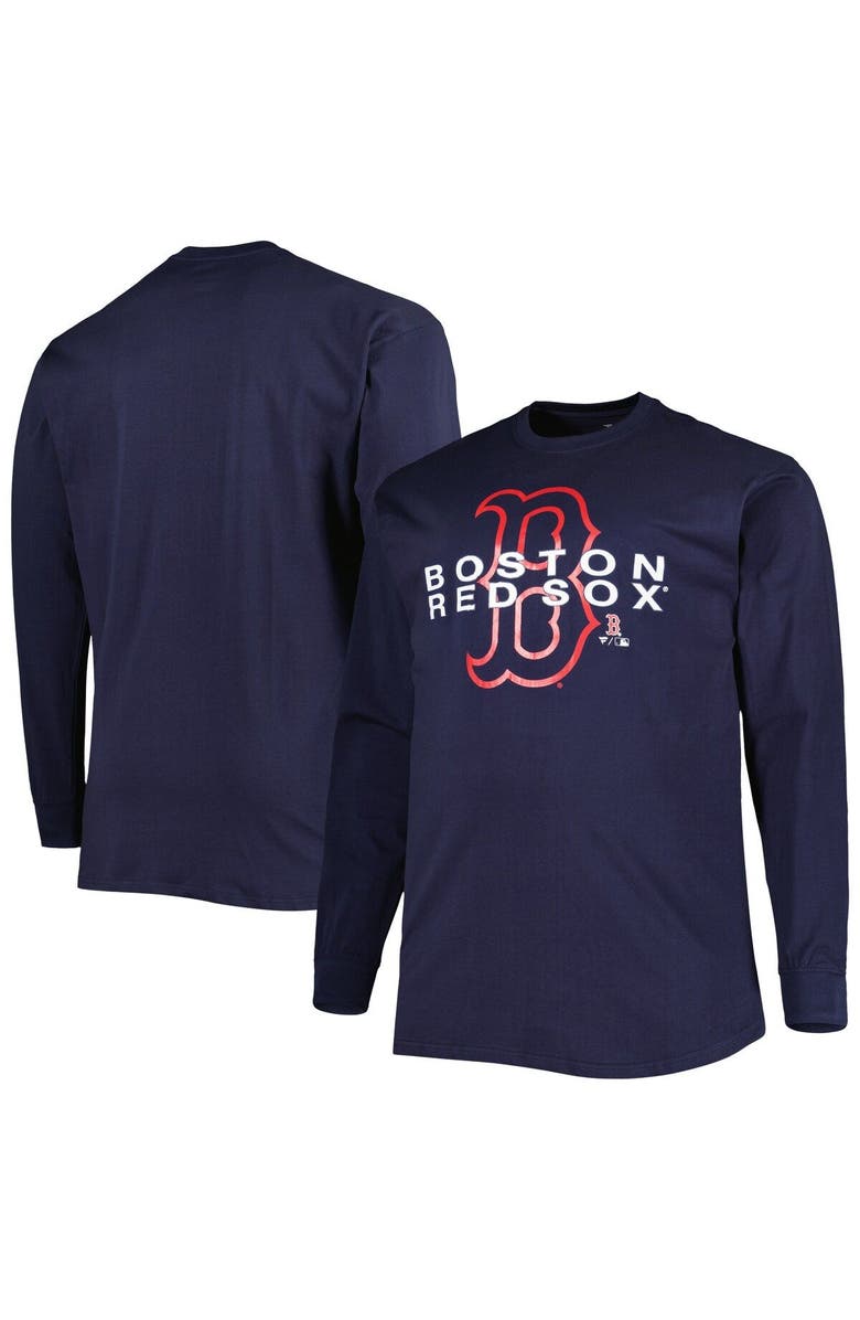PROFILE Men's Navy Boston Red Sox Big & Tall Long Sleeve T-Shirt