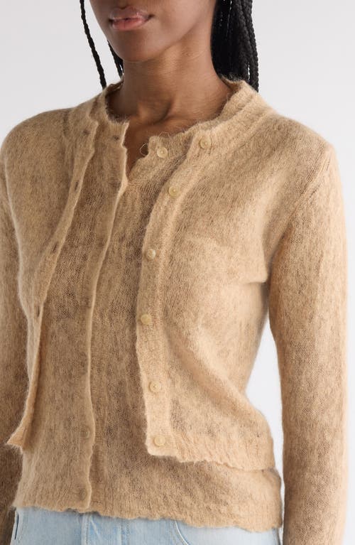 Acne Studios Kahoo Overwashed Mohair Blend Cardigan In Beige