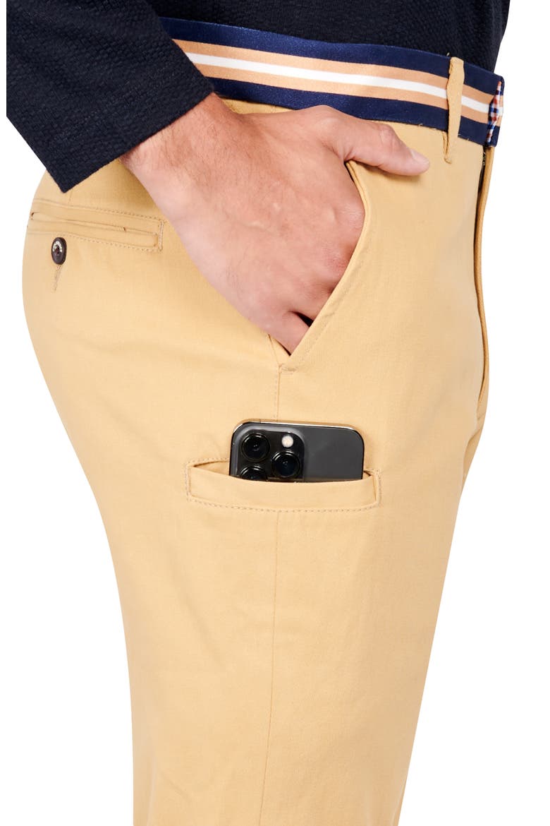 Slim Fit Solid Cotton Stretch Pants, Alternate, color, TAN
