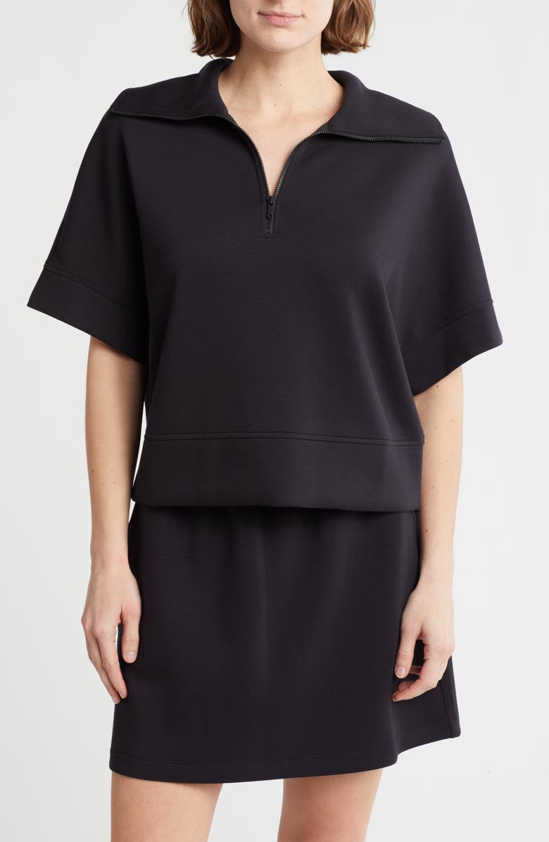 Z by Zella Whisper Quarter Zip Knit Top, Main, color, 