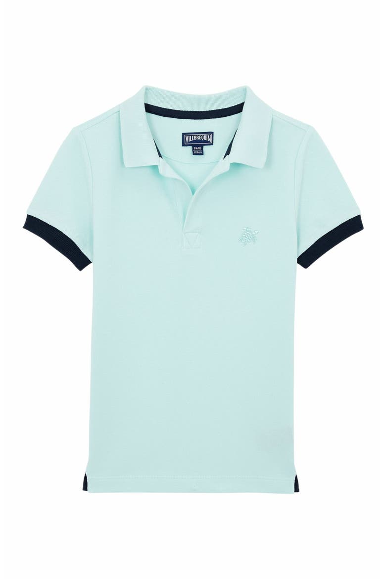 Kids' Solid Cotton Polo, Main, color, PACIFIC