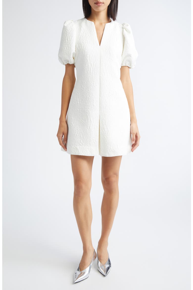 Textured Fit & Flare Minidress, Main, color, ARTIST FLOWER RELIEF