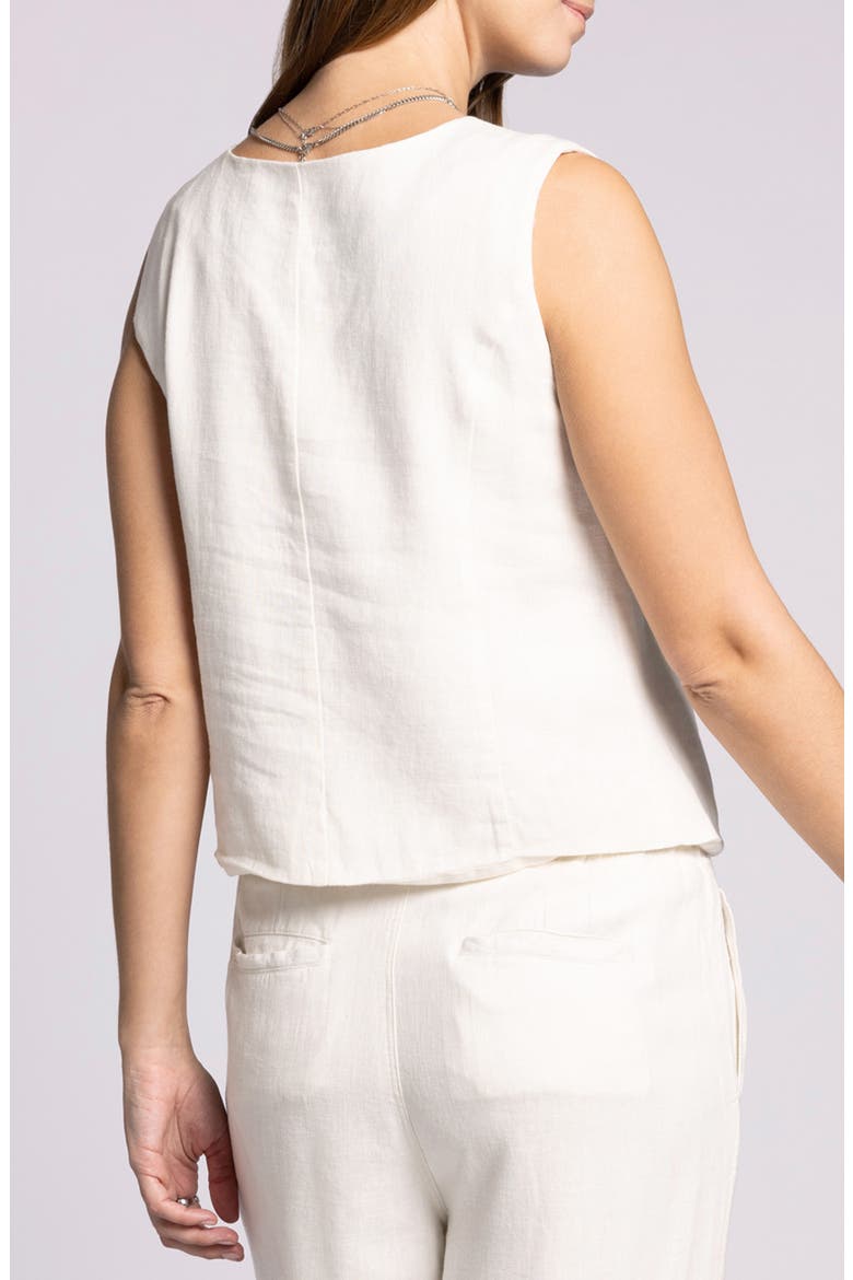 Anastasia Linen Blend Vest, Alternate, color, WHITE