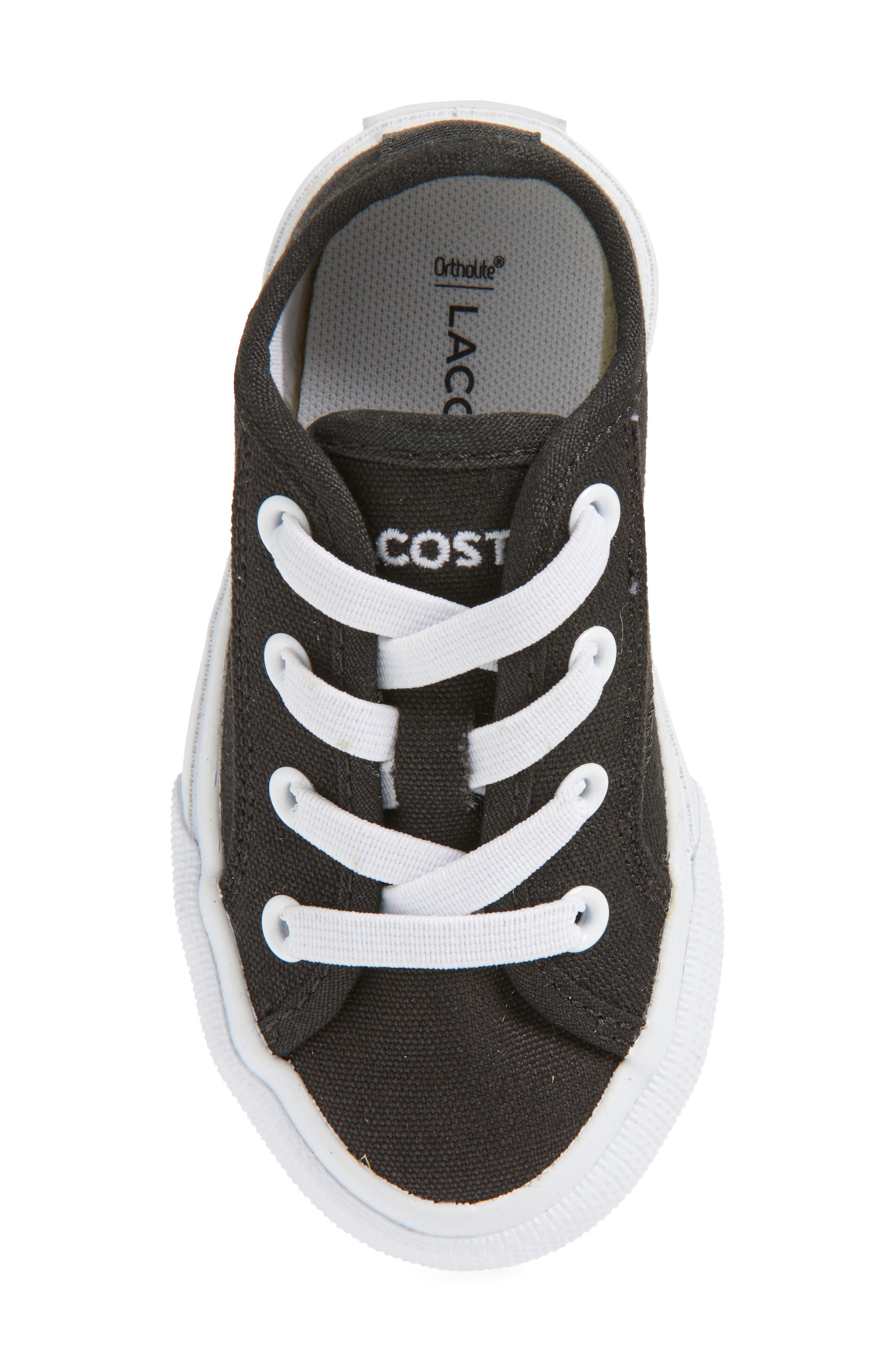 Lacoste Kids' Backcourt Sneaker, Alternate, color, Black/ White Canvas