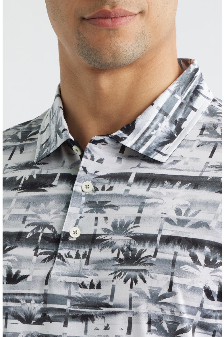 Hendrix Digital Abstract Print Pima Cotton Polo, Alternate, color, CEMENT