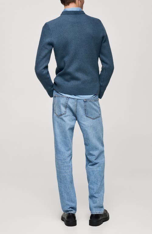 Mango Regular Fit Sweater In China Blue