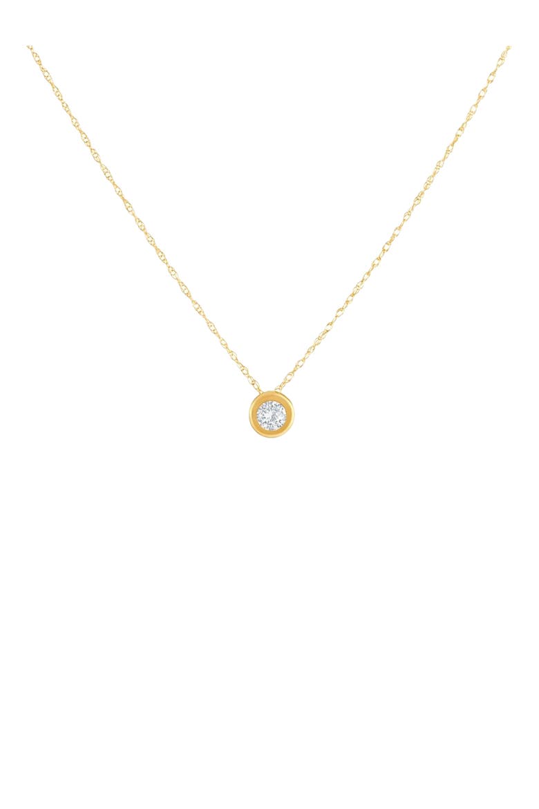 1/4Ct Diamond Bezel Pendant Solitaire Necklace 14k Gold Lab Grown, Main, color, 14k Yellow Gold