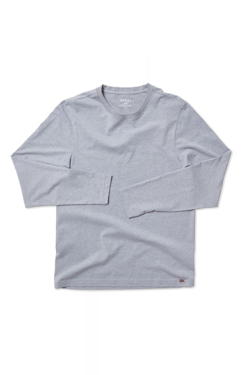 Rhone Element Long Sleeve Organic Cotton Blend T-Shirt, Alternate, color, Heather Gray