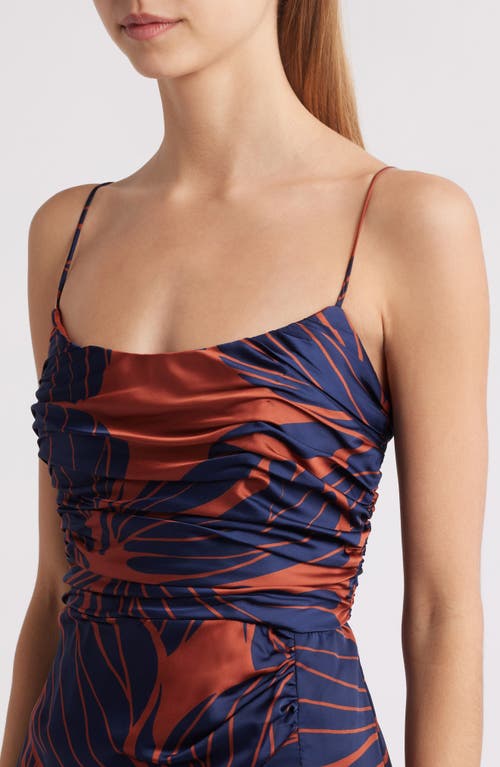 Shop Hutch Luxe Slipdress In Copper Block Print Plumeria