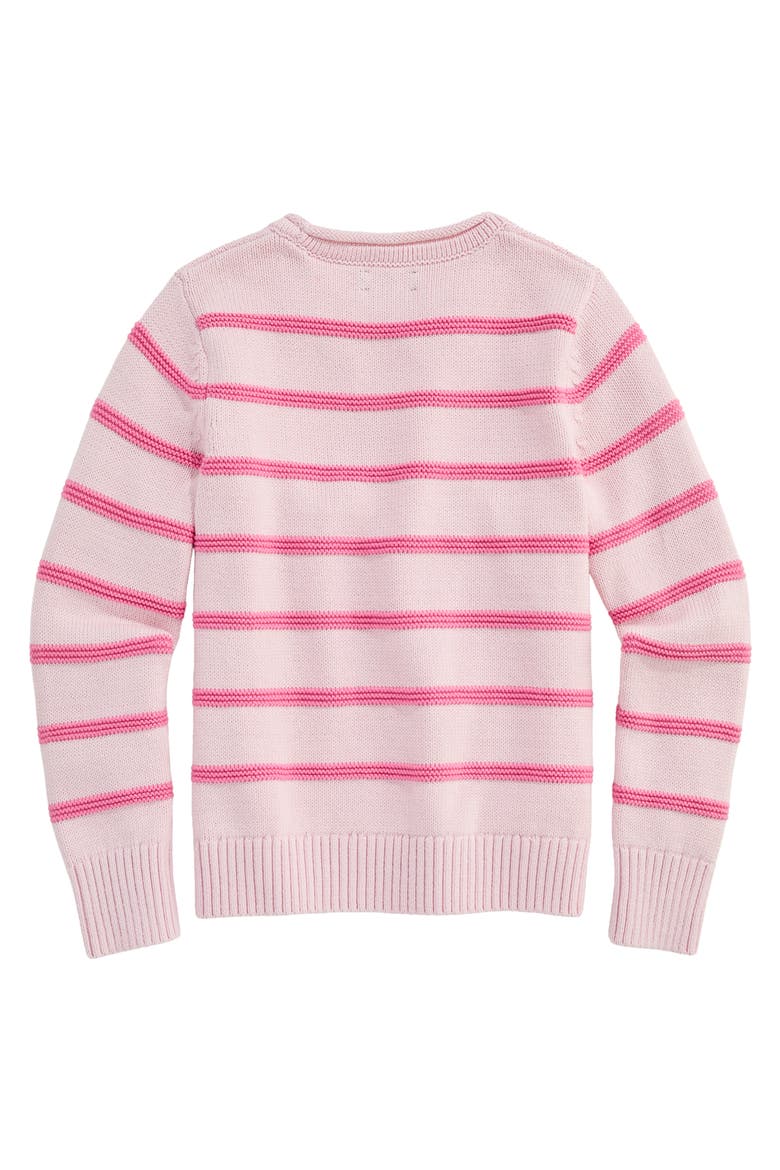 Kids' Striped Roll Neck Sweater, Alternate, color, PINK DRINK STRIPE