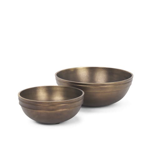 Tomiko Decorative Finished Cast Aluminum Round Bowls