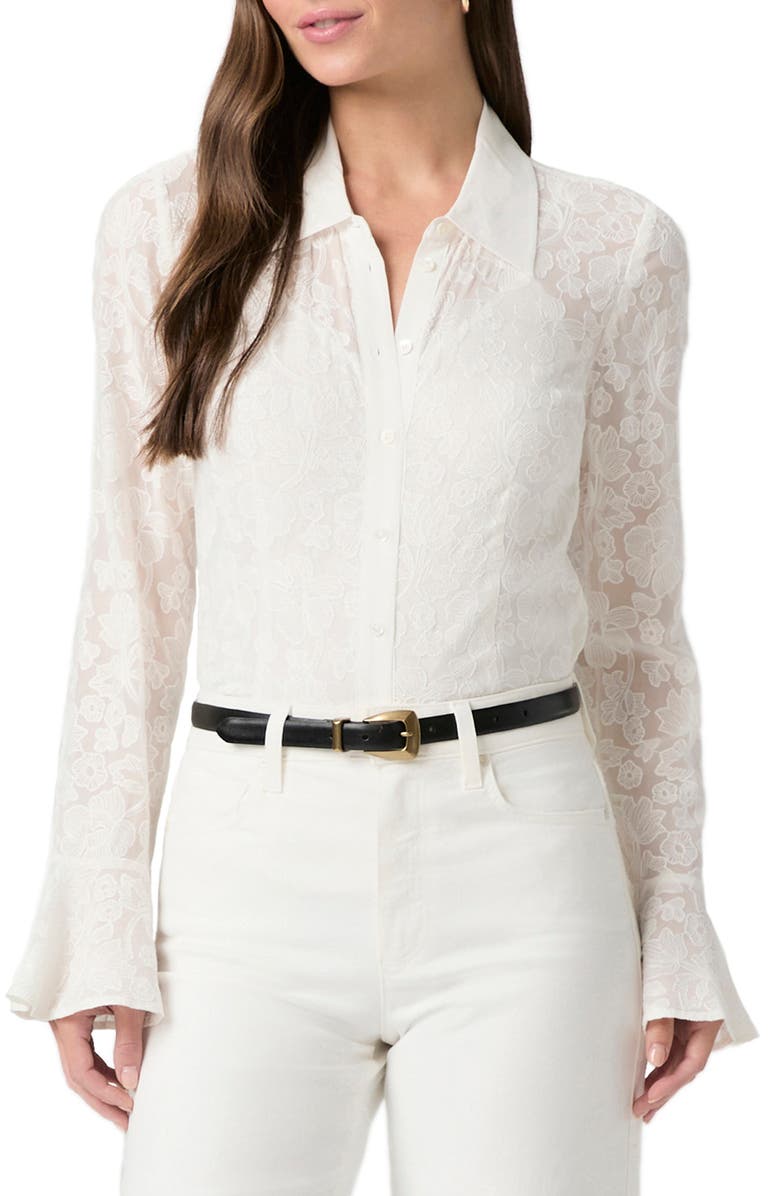 PAIGE Tahoma Silk Button-Up Shirt, Alternate, color, White