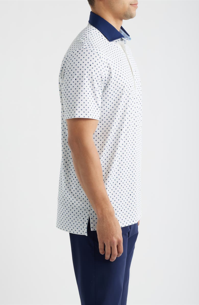 Greyson G Squared Neat Logo Print Performance Golf Polo, Alternate, color, Arctic