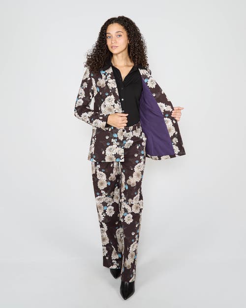 Lords Of Harlech Jane Stretch Tencel Tailored Blazer Montgat Paisley In Brown